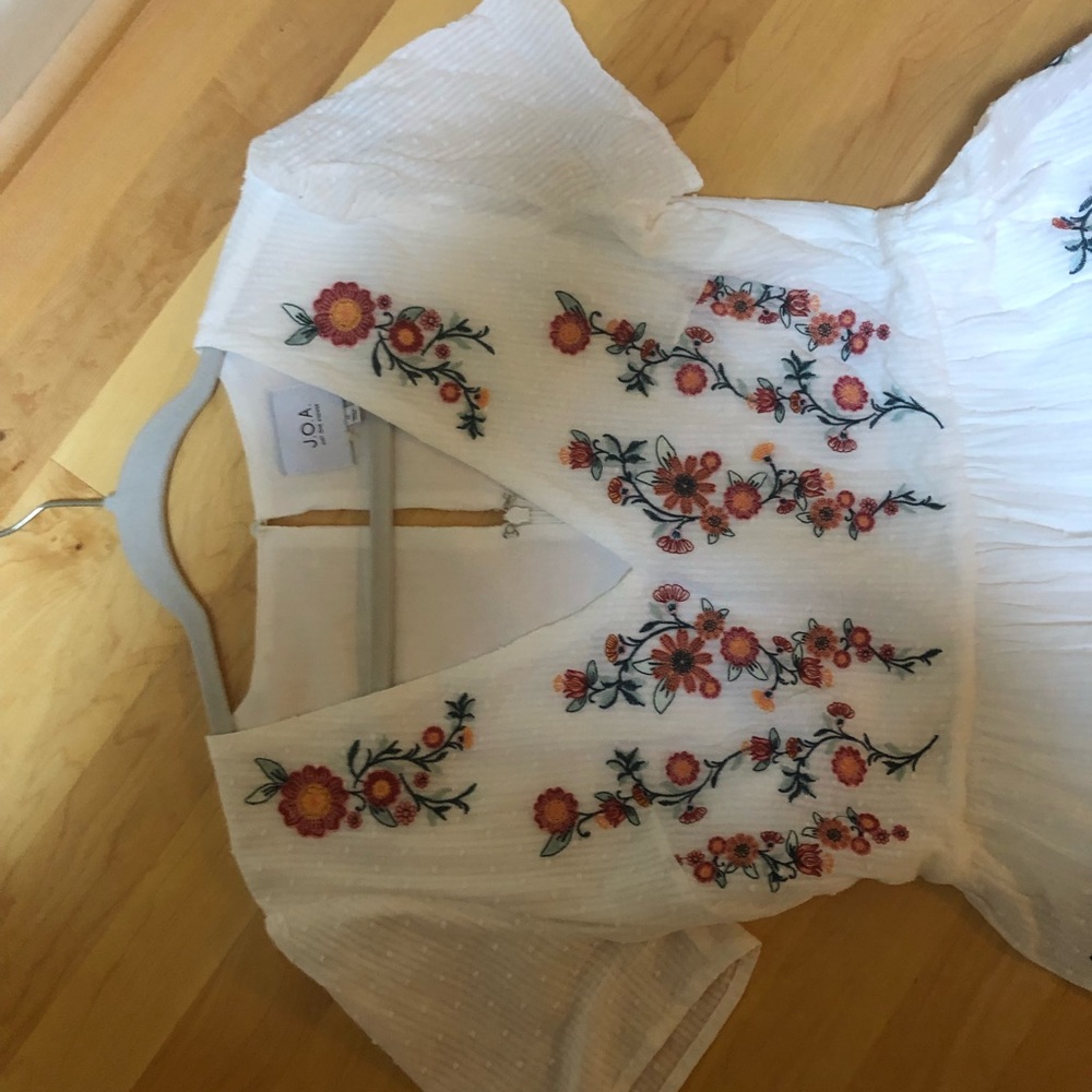 White JOA embroidered dress
